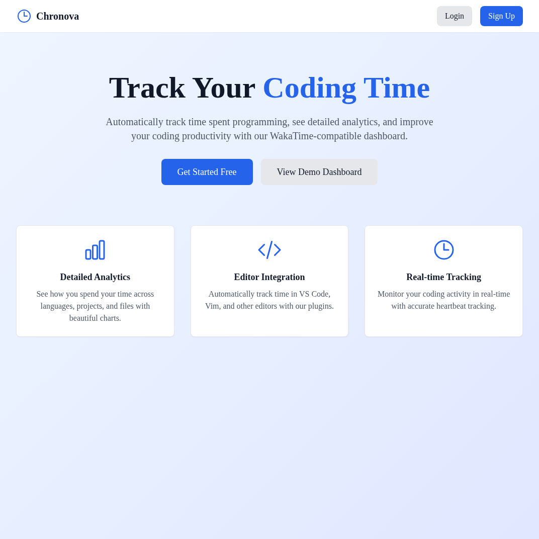 ChronoVa time tracking application screenshot - Modern productivity tool built with cutting-edge web technologies